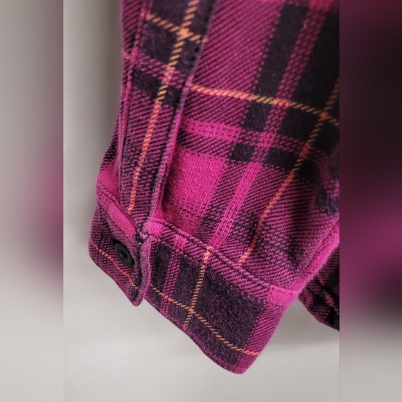 Time And Tru S 4-6 Flannel Shirt Top Long Sleeve Button Down Pockets Warm - Picture 3 of 5